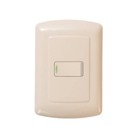 Placa plástica con un interruptor de dos vías.